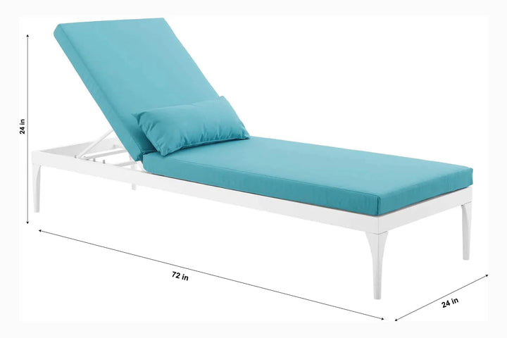 Virasat Clay Outdoor Swimming Poolside Lounger (White + Sky Blue )