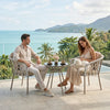 VIRASAT FURNITURE SURFER OUTDOOR PATIO SEATING SET 2 CHAIRS AND 1 TABLE SET (GREY) BRAIDED & ROPE
