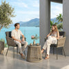 VIRASAT FURNITURE ODILA OUTDOOR PATIO SEATING SET 2 CHAIRS AND 1 TABLE SET (GREY+BROWN) BRAIDED & ROPE