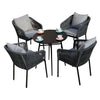 Virasat Outdoor Patio Seating Set 4 Chairs and 1 Table Set (Dark Grey) Braided & Rope-VIRASAT FURNITURE & FURNISHING