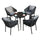 Virasat Outdoor Patio Seating Set 4 Chairs and 1 Table Set (Dark Grey) Braided & Rope-VIRASAT FURNITURE & FURNISHING