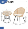 Virasat Outdoor Patio Seating Set 2 Chairs and 1 Table Set (Tan + White)-VIRASAT FURNITURE & FURNISHING
