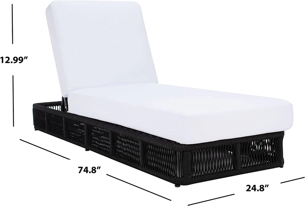 Virasat Outdoor Swimming Poolside Lounger (Black) Braided & Rope-VIRASAT FURNITURE & FURNISHING