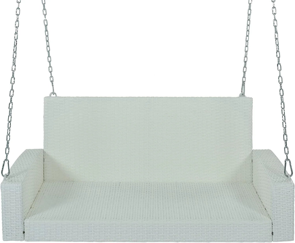 Virasat Double Seater Hanging Swing Without Stand For Balcony, Garden Swing (White + Grey)-VIRASAT FURNITURE & FURNISHING