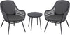 Virasat Outdoor Patio Seating Set 2 Chairs and 1 Table Set (Dark Grey) Braided & Rope-VIRASAT FURNITURE & FURNISHING