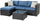 Virasat Outdoor Patio Sofa Set 3 Seater, 1 ottoman and 1 Center Table Set (Black + Navy Blue)-VIRASAT FURNITURE & FURNISHING