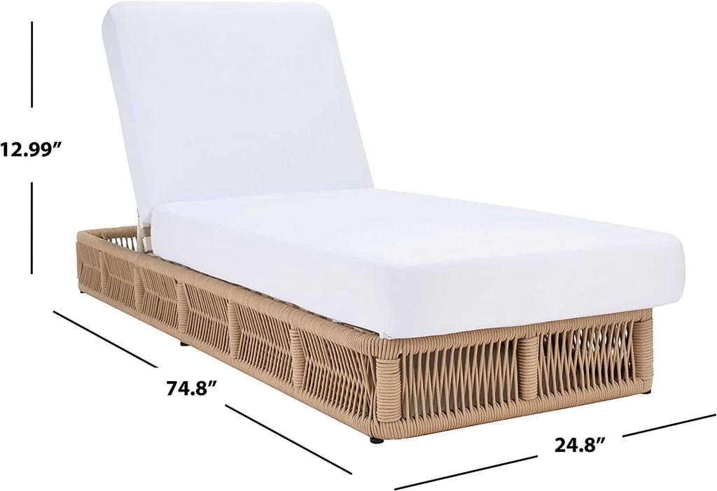 Virasat Outdoor Swimming Poolside Lounger (Tan) Braided & Rope-VIRASAT FURNITURE & FURNISHING