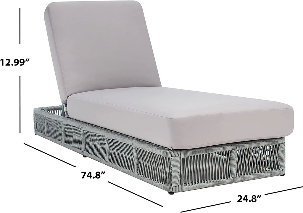 Virasat Outdoor Swimming Poolside Lounger (Grey) Braided & Rope-VIRASAT FURNITURE & FURNISHING