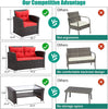 Virasat Outdoor Sofa Set 2 Seater,2 Single Seater and 1 Center Table (Black + Red)-VIRASAT FURNITURE & FURNISHING