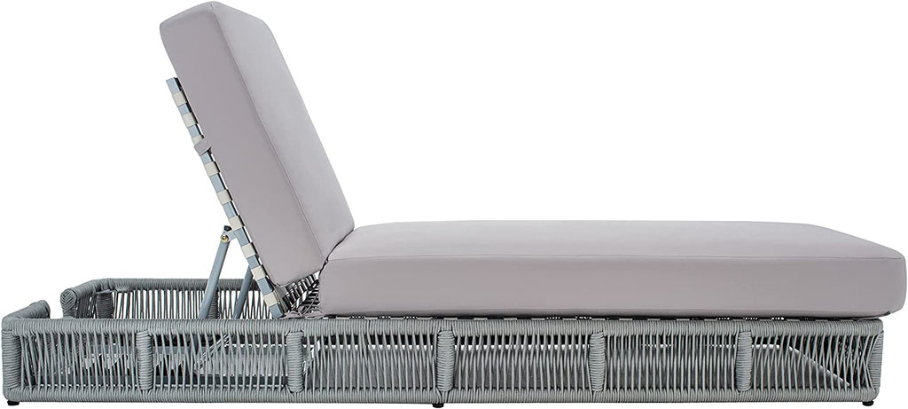 Virasat Outdoor Swimming Poolside Lounger (Grey) Braided & Rope-VIRASAT FURNITURE & FURNISHING