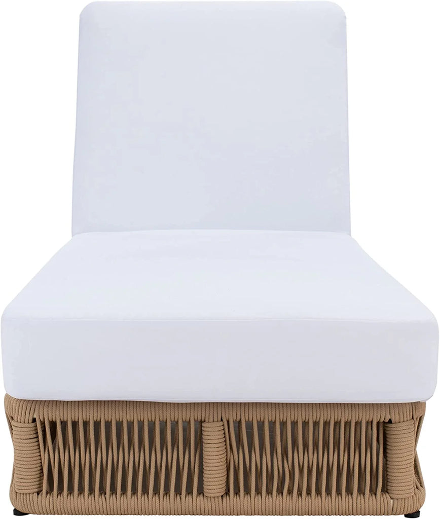 Virasat Outdoor Swimming Poolside Lounger (Tan) Braided & Rope-VIRASAT FURNITURE & FURNISHING