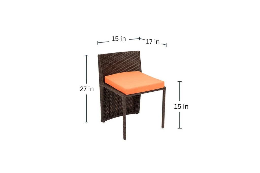 Virasat Outdoor Patio Seating Set 2 Chairs and 1 Table Set (Brown)-VIRASAT FURNITURE & FURNISHING