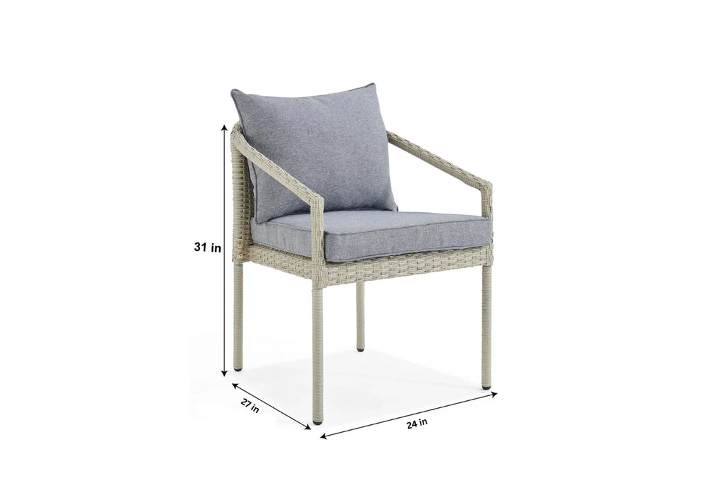 Virasat Outdoor Garden Balcony Sofa Set 2 Seater, 2 Single Seater and 1 Center Table Set (Cream)-VIRASAT FURNITURE & FURNISHING