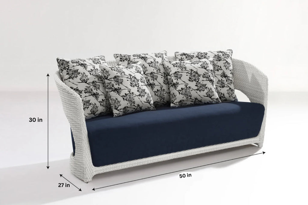 Virasat Outdoor Garden Balcony Sofa Set 2 Seater, 2 Single Seater 1 Center Table With Side Table Set (White)-VIRASAT FURNITURE & FURNISHING