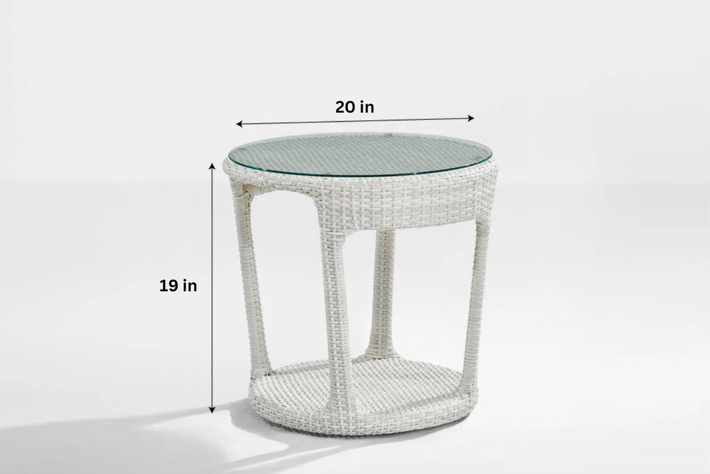Virasat Outdoor Garden Balcony Sofa Set 2 Seater, 2 Single Seater 1 Center Table With Side Table Set (White)-VIRASAT FURNITURE & FURNISHING