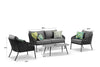 Virasat Outdoor Garden Balcony Sofa Set 2 Seater, 2 Single Seater 1 Center Table Set, Braid & Rope (Dark Grey)-VIRASAT FURNITURE & FURNISHING