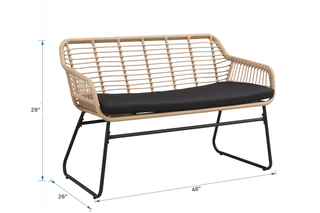 Virasat Outdoor Garden Balcony Sofa Set 2 Seater, 2 Single Seater and 1 Center Table Set (Black + Tan)-VIRASAT FURNITURE & FURNISHING