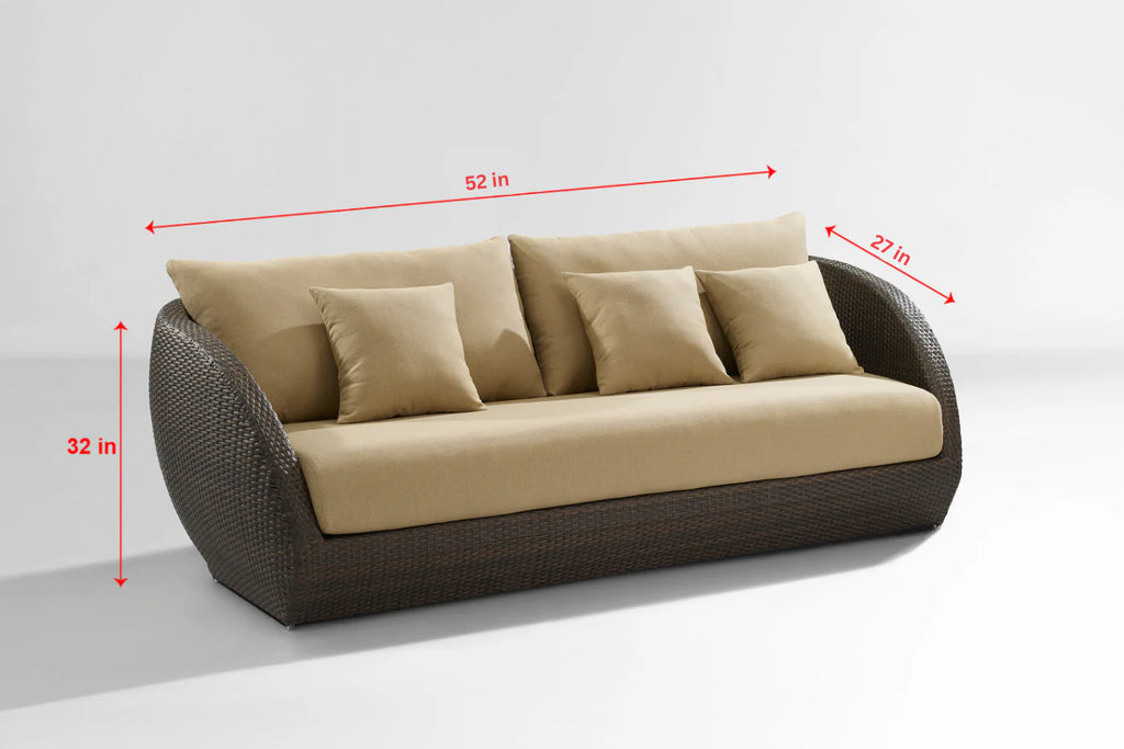 Virasat Outdoor Garden Balcony Sofa Set 2 Seater, 2 Single Seater and 1 Center Table With Side Table Set (Brown + Tan)-VIRASAT FURNITURE & FURNISHING