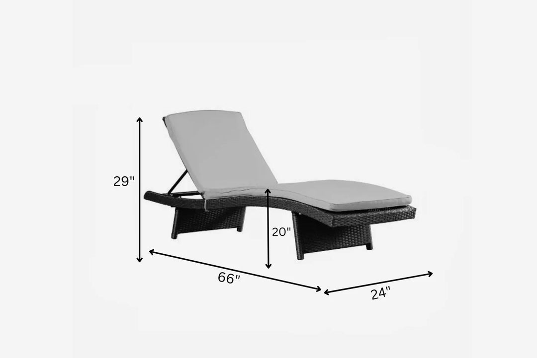 Virasat Justy Outdoor Swimming Poolside Lounger (Black)