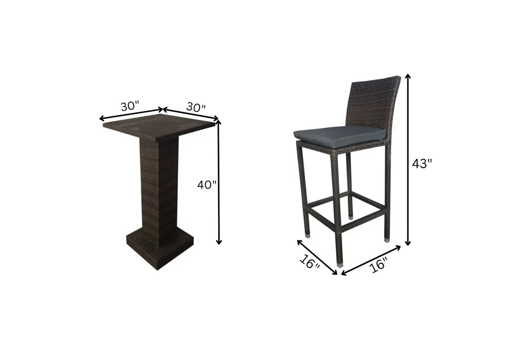 Virasat Outdoor Patio Bar Set, 4 Chairs and 1 Table For Balcony (Brown)-VIRASAT FURNITURE & FURNISHING
