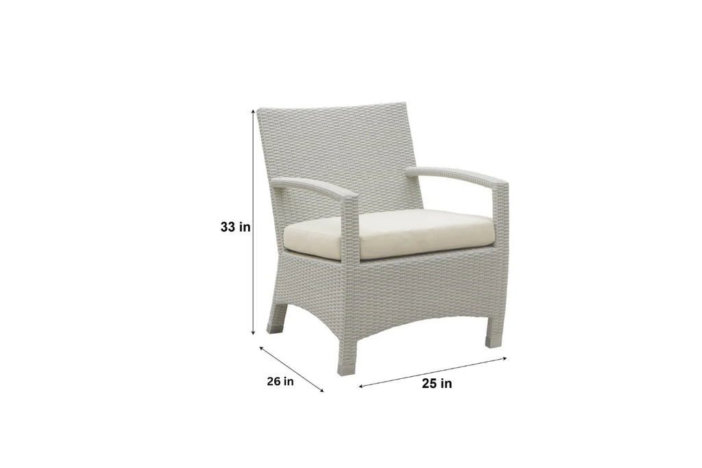 Virasat Outdoor Garden Balcony Sofa Set 3 Seater, 2 Seater With 2 Single Seater and 1 Center Table With 1 Side Table Set (White)-VIRASAT FURNITURE & FURNISHING