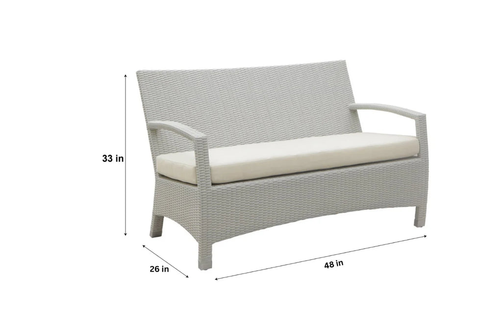Virasat Outdoor Garden Balcony Sofa Set 3 Seater, 2 Seater With 2 Single Seater and 1 Center Table With 1 Side Table Set (White)-VIRASAT FURNITURE & FURNISHING