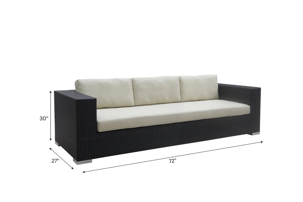 Virasat Outdoor Garden Balcony Sofa Set 3 Seater, 2 Seater, 1 Seater, 1 Ottoman, 1 Center Table and 1 Side Table Set (Black)-VIRASAT FURNITURE & FURNISHING