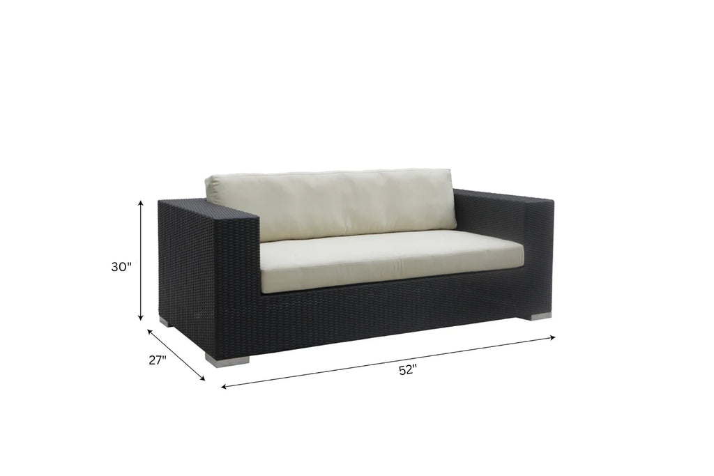 Virasat Outdoor Garden Balcony Sofa Set 3 Seater, 2 Seater, 1 Seater, 1 Ottoman, 1 Center Table and 1 Side Table Set (Black)-VIRASAT FURNITURE & FURNISHING