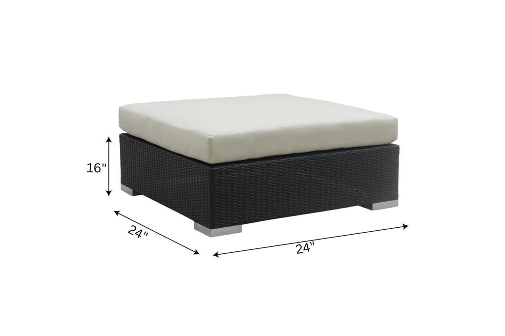 Virasat Outdoor Garden Balcony Sofa Set 3 Seater, 2 Seater, 1 Seater, 1 Ottoman, 1 Center Table and 1 Side Table Set (Black)-VIRASAT FURNITURE & FURNISHING