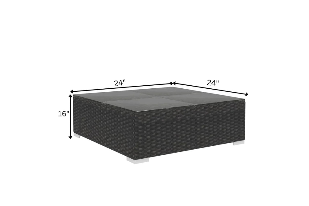 Virasat Outdoor Garden Balcony Sofa Set 3 Seater, 2 Seater, 1 Seater, 1 Ottoman, 1 Center Table and 1 Side Table Set (Black)-VIRASAT FURNITURE & FURNISHING
