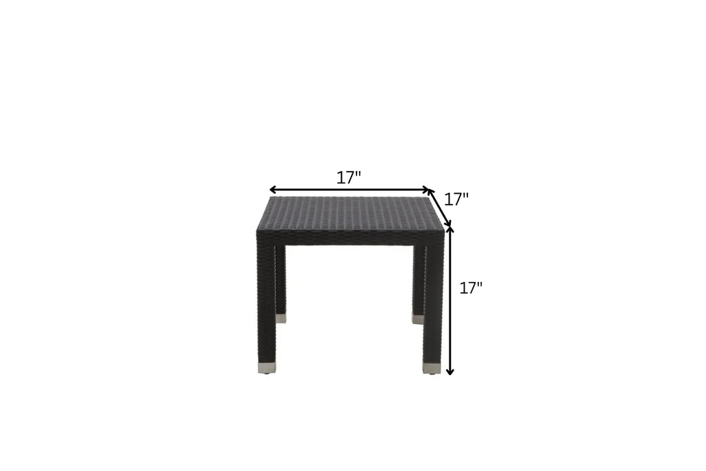 Virasat Outdoor Garden Balcony Sofa Set 3 Seater, 2 Seater, 1 Seater, 1 Ottoman, 1 Center Table and 1 Side Table Set (Black)-VIRASAT FURNITURE & FURNISHING