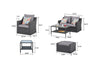 Virasat Outdoor Garden Balcony Sofa Set 2 Seater, 2 Single Seater With 2 Ottoman, 1 Center Table, 1 Side Table Set (Black)-VIRASAT FURNITURE & FURNISHING