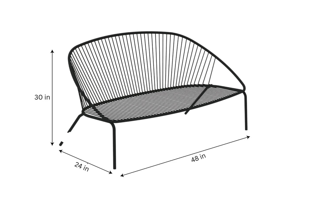 Virasat Outdoor Garden Balcony Sofa Set 2 Seater, 2 Single Seater and 1 Center Table Set (Black + Cream)-VIRASAT FURNITURE & FURNISHING