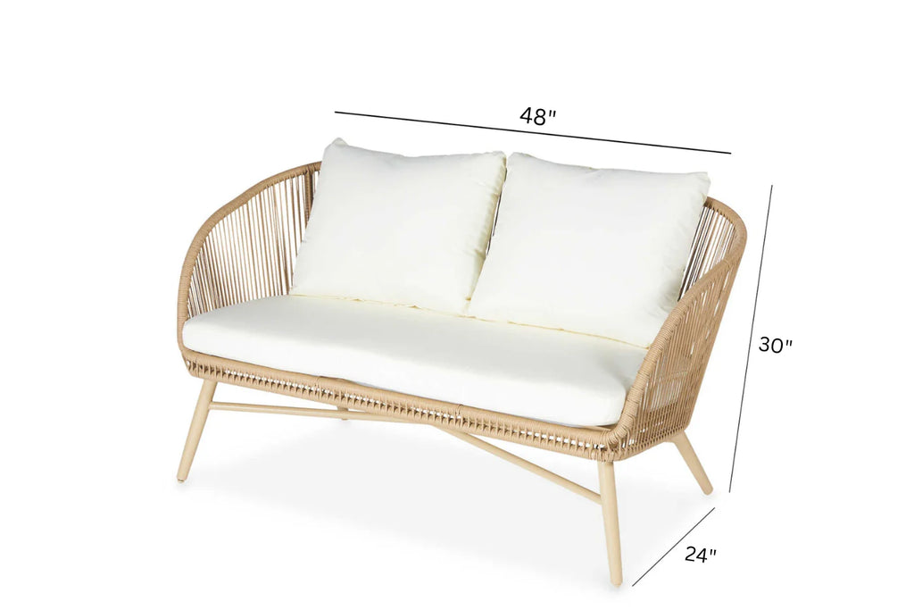 Virasat Outdoor Garden Balcony Sofa Set 2 Seater, 2 Single Seater and 1 Center Table Set (White + Tan)-VIRASAT FURNITURE & FURNISHING
