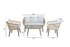Virasat Outdoor Garden Balcony Sofa Set 2 Seater, 2 Single seater and 1 Table Set (White + Tan)-VIRASAT FURNITURE & FURNISHING