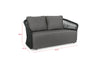 Virasat Outdoor Garden Balcony Sofa Set 2 Seater, 2 Single Seater 1 Center Table Set Braid & Rope (Dark Grey)-VIRASAT FURNITURE & FURNISHING