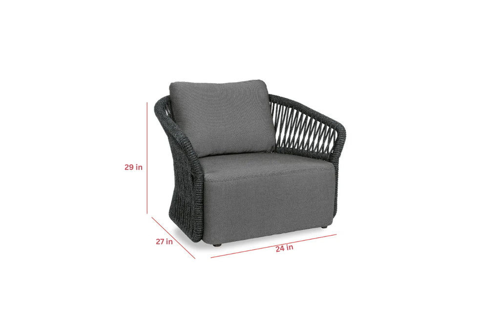 Virasat Outdoor Garden Balcony Sofa Set 2 Seater, 2 Single Seater 1 Center Table Set Braid & Rope (Dark Grey)-VIRASAT FURNITURE & FURNISHING