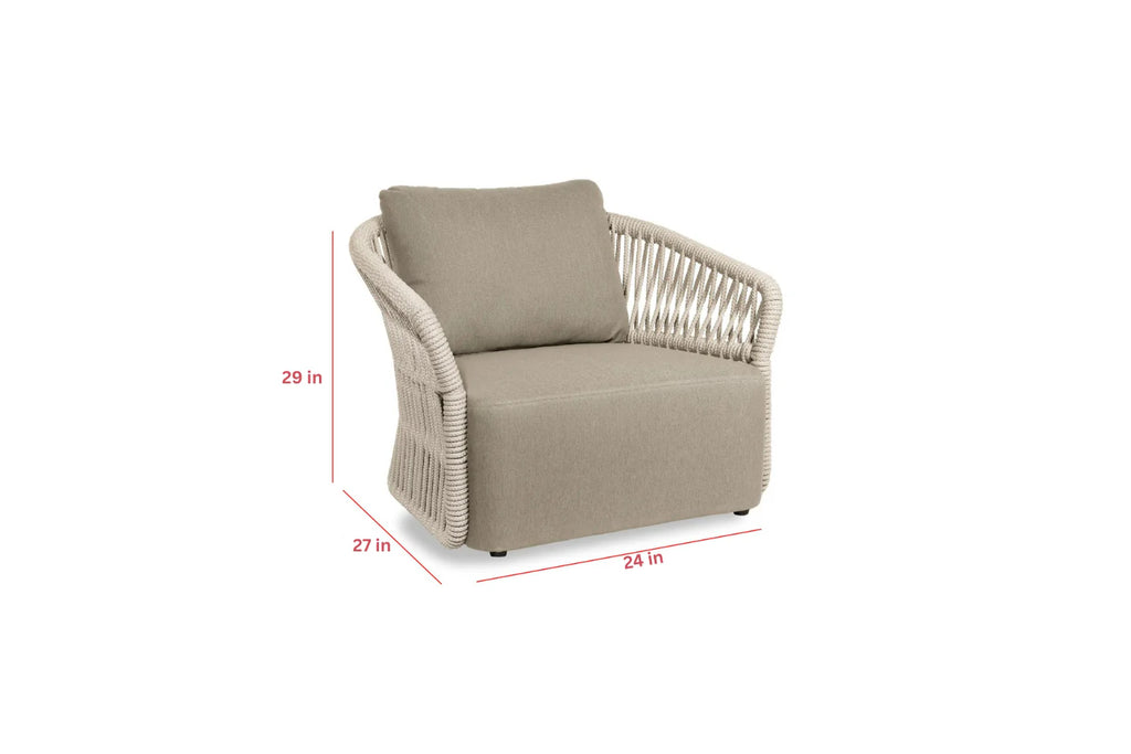 Virasat Outdoor Garden Balcony Sofa Set 2 Seater, 2 Single Seater 1 Center Table Set, Braid & Rope (Beige)-VIRASAT FURNITURE & FURNISHING