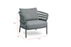 Virasat Outdoor Garden Balcony Sofa Set 2 Seater, 2 Single Seater 1 Center Table Set Braid & Rope (Dark Grey)-VIRASAT FURNITURE & FURNISHING