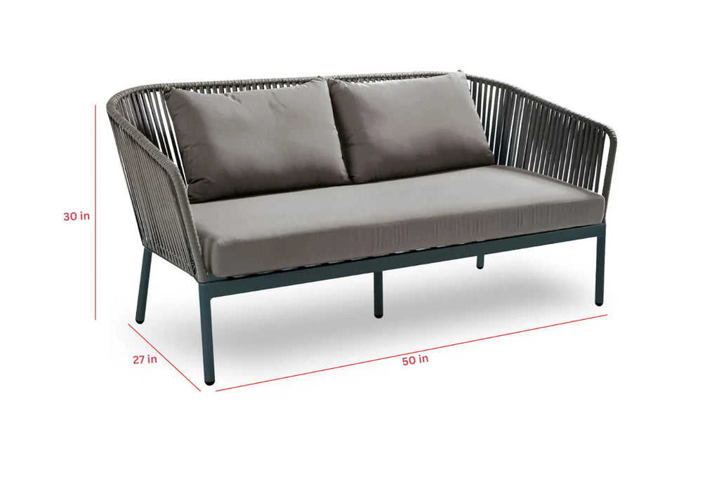 Virasat Outdoor Garden Balcony Sofa Set 2 Seater, 2 Single Seater 1 Center Table Set (Dark Grey)-VIRASAT FURNITURE & FURNISHING