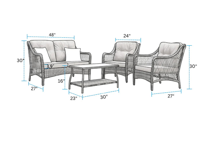 Virasat Hae Outdoor Sofa Set 2 Seater, 2 Single seater and 1 Center Table (coffee Brown)