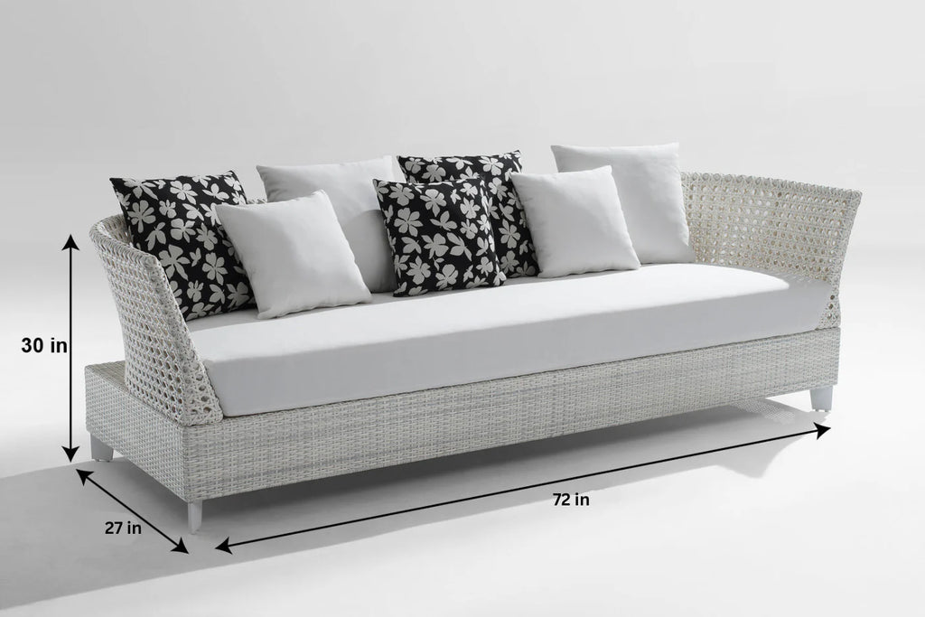 Virasat Outdoor Garden Balcony Sofa Set 3 Seater seater, 1 Double Seater, 1 Single Seater and 1 Center Table (White)-VIRASAT FURNITURE & FURNISHING