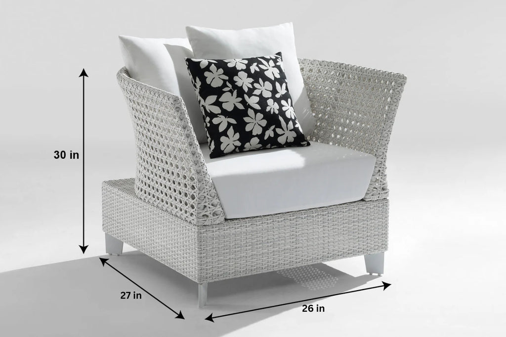 Virasat Outdoor Garden Balcony Sofa Set 3 Seater seater, 1 Double Seater, 1 Single Seater and 1 Center Table (White)-VIRASAT FURNITURE & FURNISHING