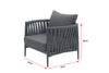 Virasat Outdoor Garden Balcony Sofa Set 3 Seater, 2 Single Seater and 1 Table Set Braid & Rope (Dark Grey)-VIRASAT FURNITURE & FURNISHING