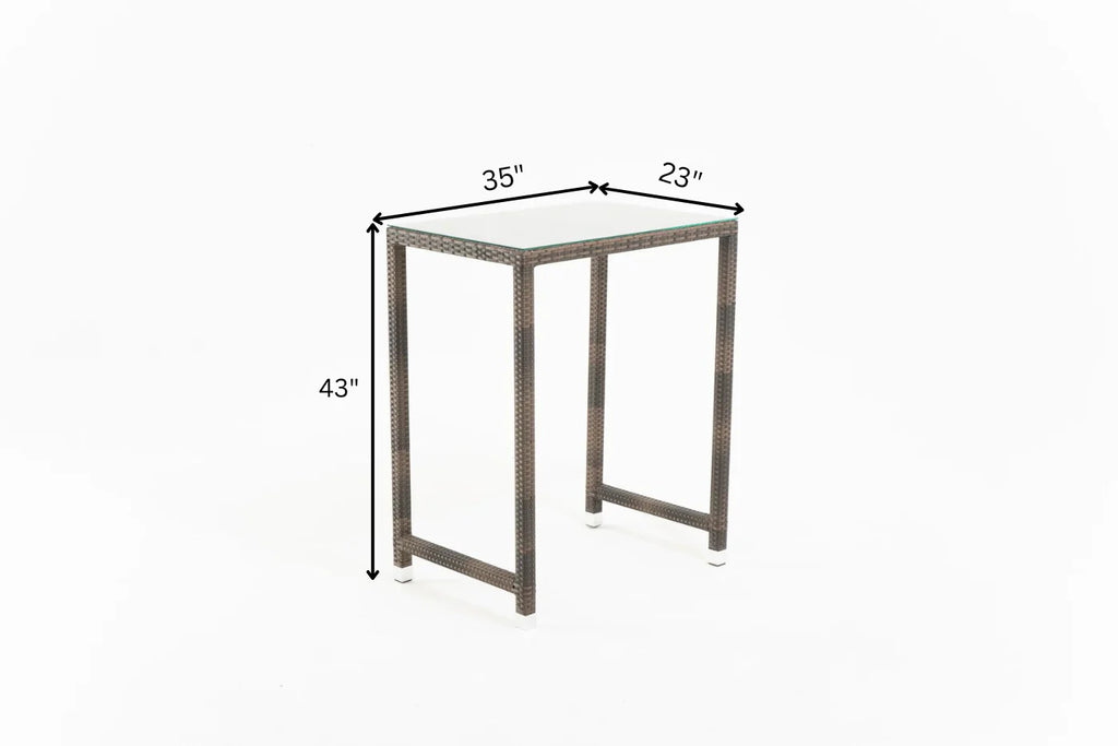 Virasat Outdoor Patio Bar Sets 4 Chairs 1 Table Brown-VIRASAT FURNITURE & FURNISHING