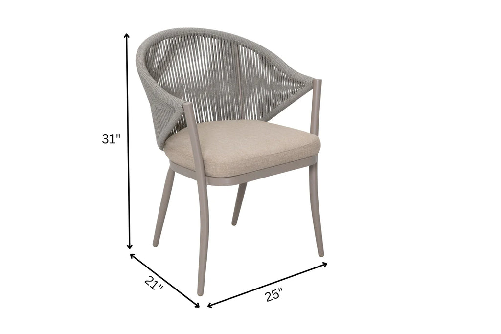 Virasat Outdoor Patio Seating Set 2 Chairs and 1 Table Set (Grey) Braided & Rope-VIRASAT FURNITURE & FURNISHING