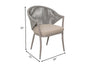 Detect Outdoor Patio Seating Set 2 Chairs and 1 Table Set (Grey) Braided & Rope