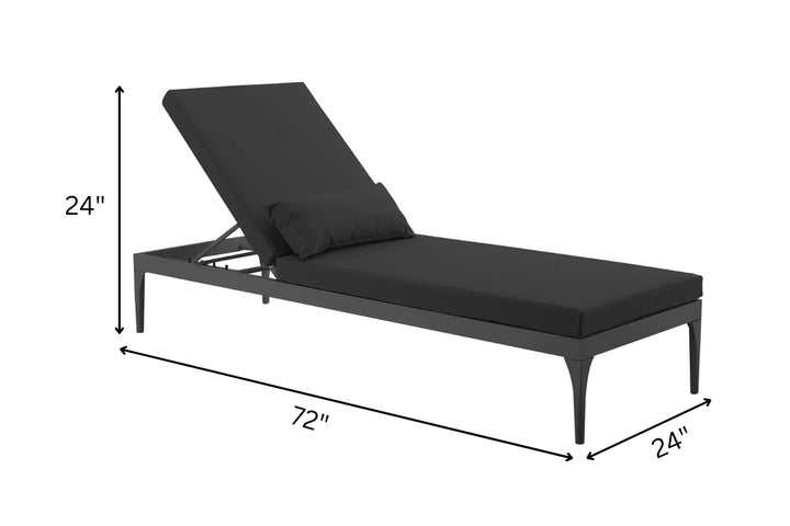 Virasat Disla Outdoor Swimming Poolside Lounger (Black) Set of 2