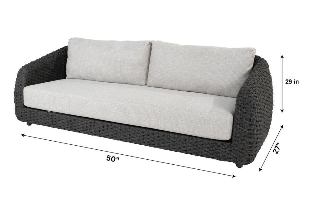 Virasat Outdoor Garden Balcony Sofa Set 2 Seater, 2 Single Seater and 1 Center Table Set, Braid & Rope (Black)-VIRASAT FURNITURE & FURNISHING