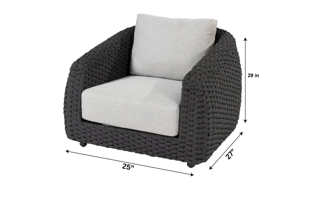 Virasat Outdoor Garden Balcony Sofa Set 2 Seater, 2 Single Seater and 1 Center Table Set, Braid & Rope (Black)-VIRASAT FURNITURE & FURNISHING